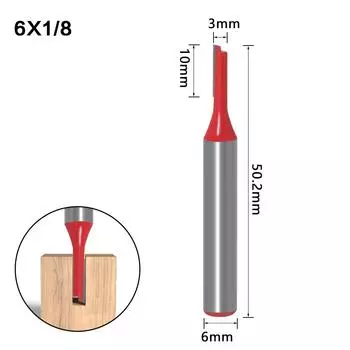 6 handle double blade straight knife woodworking milling cutter trimming machine cutter head woodworking slotting straight knife engraving machine Straight knife 6 * 1/8 red