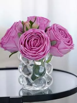 6 Heads/Bundle Artificial Flowers Moisturizing Rose Real Touch Bridal Bouquet Rose Wedding Floral Party Table Home Decor Bouquet розовый