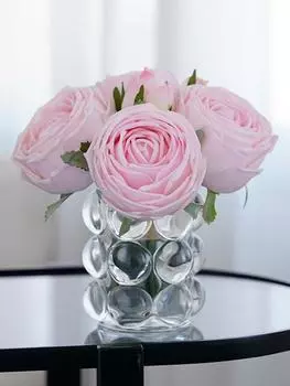 6 Heads/Bundle Real Touch Artificial Flowers Moisturizing Rose Bridal Bouquet Rose Wedding Floral Party Table Home Decor Bouquet розовый