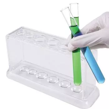 6 Holes 16.7*8*3cm Transparent Burette Shelf Test Tube Holder Test Tube Rack Test Tube Stand Clear