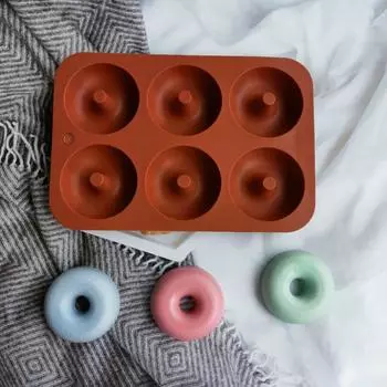 6 Holes Silicone Donut Mold Bagel Pan Non Stick Baking Heat Resistance Mould Doughnut Maker Pan Baking Tool