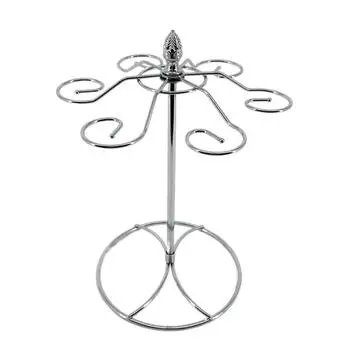 6 Hooks Wine Glass Cup Rack Quick Drainage Drinking Glasses Display Stand Goblet Holder Kitchen Style 1