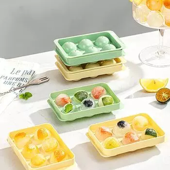 6 Ice Boll Хоккейная форма Pp Замороженный шарик для виски Мяч для мороженого Лоток для кубиков льда Коробка для изготовления леденцов Подарки Кухонные инструменты Аксессуары хаки