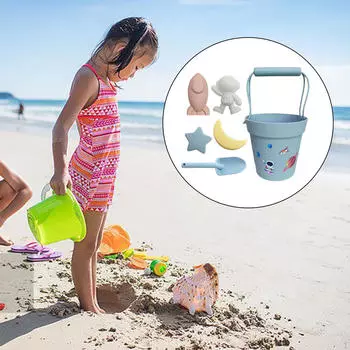 6 игрушек для песочницы, игровая площадка для игр в помещении, летний игровой набор для путешествий, пляжа для детей синий