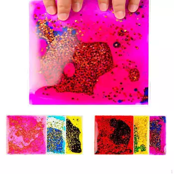 6 игрушек с жидкими сенсорными движениями для детей, гель-фиджет для всех возрастов Square