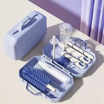 6 in 1 Baby bottle cleaner brush Silicone bottle cleaner Baby bottle cleaner Nipple brush Collects the bottle cleaner with the s розовый