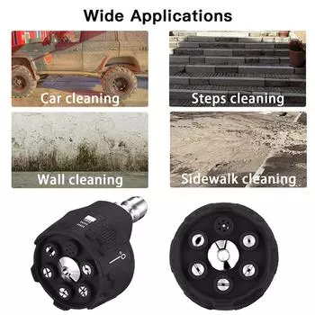 6 in 1 High Pressure Washer Nozzle Gun Adapter Adjustable Quick Connect WasherWater Gun Parts Car Washing Tools Accessories чёрный