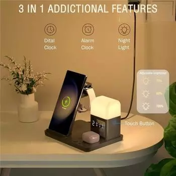 6 in 1 Magnetic Wireless Charger Stand For Samsung S23 S22 S21 Samsung Watch Active Earbuds 2 3 Pro Fast Charging Station