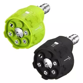 6 in 1 Power Washer Nozzle s,With 1/4 Inch Quick Connector,0 15 25 40 Degree Rotation Watering Rinse Soap Nozzle Tip зелёный
