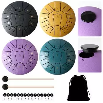 6 Inch 11 Notes Handpan Drum Percussion Instruments Sound Healing Instruments DE чёрный