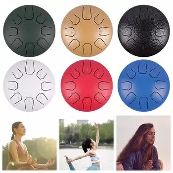 6-дюймовый 8-нотный ручной барабан с сумкой для барабанных палочек Звуковые лечебные инструменты Дождевой барабан Инструмент для йоги Медитации Уникальный подарок