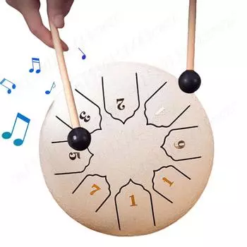 6 Inch 8 Notes Steel Tongue Drum with Bag Drumsticks Mallet Holder Sound Healing Instruments for Yoga Meditation Unique Gift темно-синий