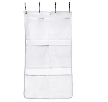 6 карманов для ванной, душа, подвесной сетчатый органайзер, сумка для хранения + крючок белый