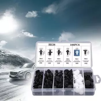 6 kinds Auto Fastener Clip Car Fender Push Retainer Pin Rivet Bumper for Door Trim Panel Retainer Black White for All Car