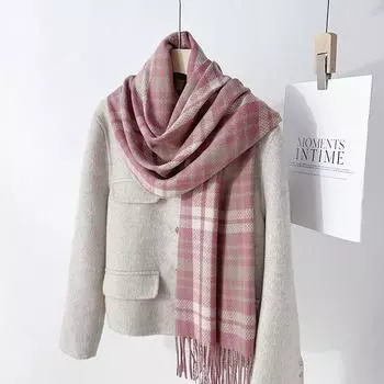 6 классических цветов осень/зима новый клетчатый шарф имитация кашемира простая теплая шаль студенческий стиль шарф с кисточками для мужчин и женщин 65*180+20cm