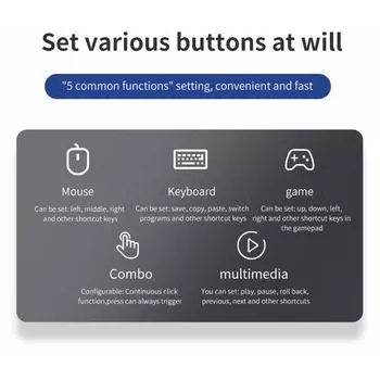 6-клавишная программируемая трехрежимная клавиатура, 2,4 ГБ, проводная механическая клавиатура, макро-панель для одной руки, вилка чёрный