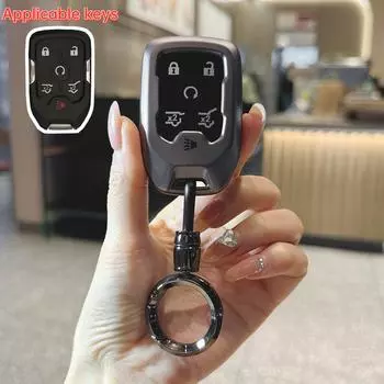 6 кнопок TPU автомобильный смарт-ключ чехол защитный чехол подходит для GMC Terrain Yukon Chevrolet Suburban Tahoe бесключевые автомобильные аксессуары прозрачный черный