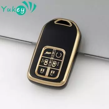 6 кнопок TPU пульт дистанционного управления смарт-ключ автомобиля чехол брелок для Honda Jazz CRV Pilot Accord Civic Fit HRV защитный чехол чёрный