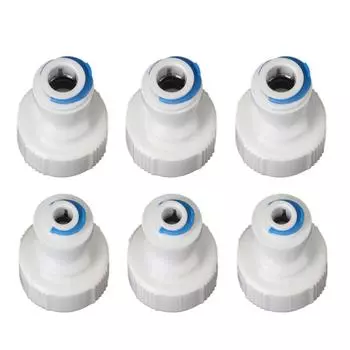 6 комплектов Адаптер быстрого соединения для шлангового крана Адаптер быстрого соединения для шлангового крана Адаптер для шлангового крана водяного фильтра для фильтра обратного осмоса