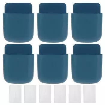 6 комплектов держателей пульта дистанционного управления настенный ящик для хранения телефона органайзер для дома прикроватная тумбочка школа синий