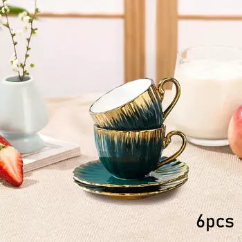 6 комплектов керамической кофейной кружки с блюдцем, подарок на день отца, молочные кружки, элегантные новые чашки для