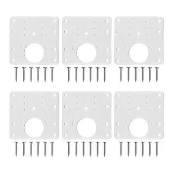 6 комплектов петель для шкафа, ремонтный комплект, петли, ремонтная пластина, доска из нержавеющей стали, кухонный шкаф, дверной шкафчик, замена дверных петель серебряный