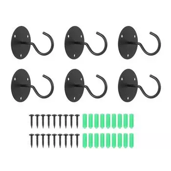 6 комплектов потолочных крючков, прочные металлические вешалки для подвешивания растений, кормушек для птиц, цветочных горшков Wind Chi