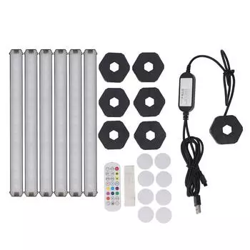 6 комплектов RGB светодиодных настенных светильников BT APP пульт дистанционного управления синхронизация музыки сращивание RGB световой бар набор для гостиной