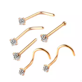 6 комплектов сережек для носа, костяные кольца, набор для пирсинга для всех полов Argent