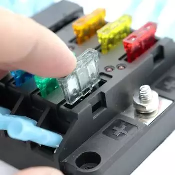 6-контактный предохранитель DC32V 100A, лезвие, быстрые клеммы с автомобильным предохранителем + 12P предохранители отрицательной шины, запасные части для автомобиля чёрный