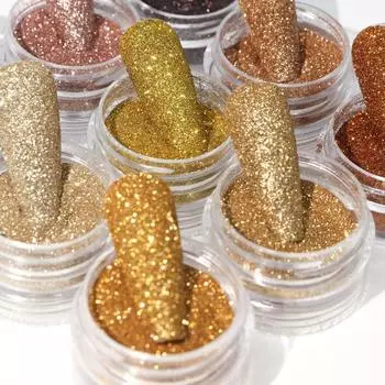 6 коробок/набор, золотистая, серебряная супер блестящая пудра для ногтей, ультратонкая пудра для украшения ногтей