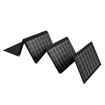 6-кратная складная сумка с солнечной панелью мощностью 50 Вт, солнечное зарядное устройство с двумя выходами USB и постоянным током, портативное складное солнечное зарядное устройство 30W чёрный