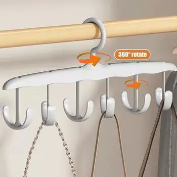 6 крючков для хранения женских вешалок для бюстгальтеров, вешалка для одежды, аксессуары для домашнего гардероба, органайзер для шарфов, мужская вешалка для галстуков и ремней серый