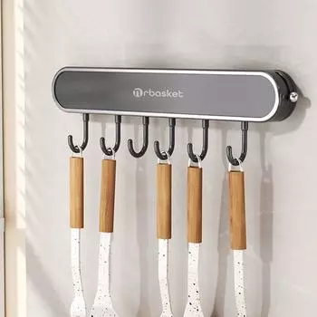 6 крючков кухонная стойка для хранения не перфорированная подвесная стойка для хранения кухонные принадлежности белый