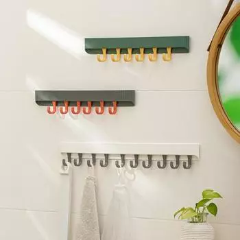 6 крючков, вращающаяся на 360 градусов, липкая настенная вешалка для одежды, инструмент для приготовления пищи, вешалка для полотенец 39.7cm белый