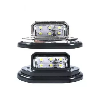 6 LED Car Truck Bus Motorcycle Truck License Plate Light Safety Driving Lamp Light 12/24V 2PCS Car License Plate Lights чёрный