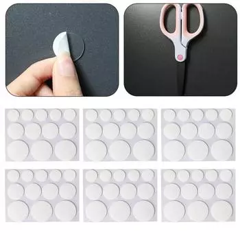 6 листов двусторонней ленты, круглая съемная прочная монтажная клейкая лента, тонкая бесшовная монтажная квадратная лента для стен, подвешивание картин, плакатов, ремесла Square