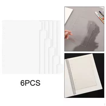 6 листов папка кольцо свободные листы бумага карманный блокнот разделители для школы дома A7
