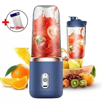6 лопастей для кухни, соковыжималка, чашка для соковыжималки, USB-зарядка, соковыжималка для фруктов, блендер, пищевой блендер, дробилка льда, пластиковая соковыжималка, кухонные аксессуары