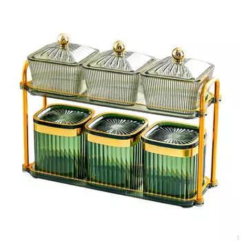 6 лотков для сухофруктов с крышкой и жилым пространством зелёный