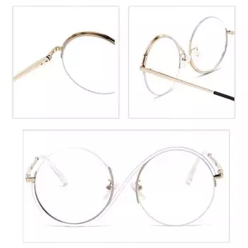 6 Металлическая плоская зеркальная ветровая полурамка S-образной формы, персонализированные очки Spring Foot