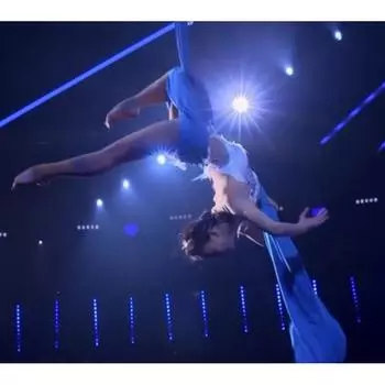 6-метровый шелковый эластичный воздушный гамак для йоги Black чёрный