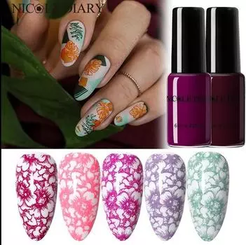 6 мл Гель-лак для ногтей Штамповочная краска Гибридный лак УФ-лаки для ногтей Маникюрная пластина для штамповки ногтей