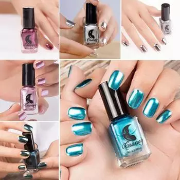 6 мл лака для ногтей Прозрачное базовое покрытие Зеркальный эффект Металлический лак для ногтей