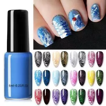 6 мл окрашенный лак для ногтей, прочный, быстросохнущий, высокой чистоты, не раздражающий, DIY, отличная насыщенность, красивый лак для штамповки ногтей вино красного