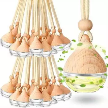 6 мл пустой автомобильный освежитель воздуха подвеска парфюм стеклянный флакон с деревянными крышками многоразовый автомобильный диффузор эфирного масла флакон 1pc