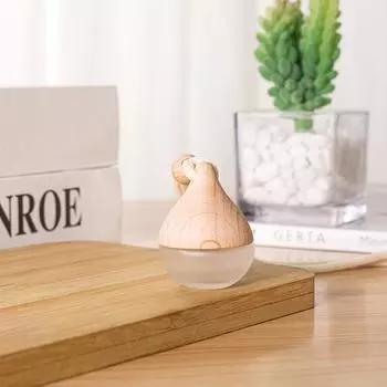 6 мл пустой автомобильный освежитель воздуха подвеска стеклянный флакон духов с деревянными крышками многоразовый автомобильный диффузор эфирного масла флакон