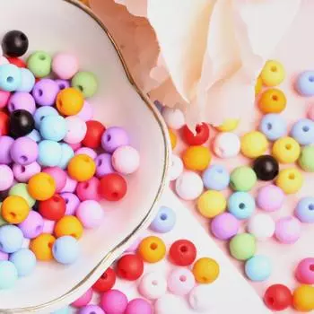 6 мм 100 шт. подвески матовые бусины разделители однотонные акриловые бусины для изготовления ювелирных изделий своими руками браслеты аксессуары ручной работы 8mm-50pcs разноцветный