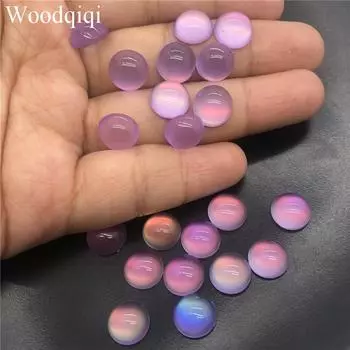 6 мм/10 мм 50 шт. смоляные светочувствительные круглые кольца кошачий глаз лицо свободные бусины изготовление ювелирных изделий ювелирные аксессуары DIY материал ручной работы 6mm белый