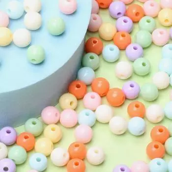 6 мм-16 мм акриловые разноцветные круглые бусины 100-10 шт. материалы ручной работы DIY для производства ювелирных изделий мода 6mm 100pcs белый